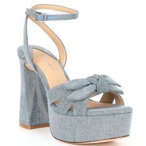 NEW Antonio Melani Bindi Denim Bow Platform Dress Sandals in Denim Blue Sz. 9